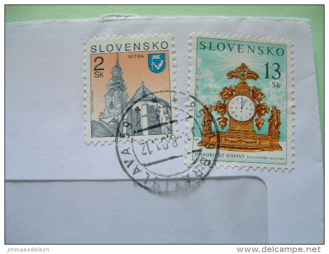 Slokakia 2001 Registered Cover From Bratislava - Church - Clock - Cartas & Documentos