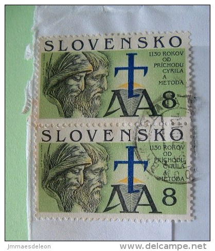 Slokakia 2001 Registered Cover From Bratislava - St. Cyril And St. Methodius - Briefe U. Dokumente