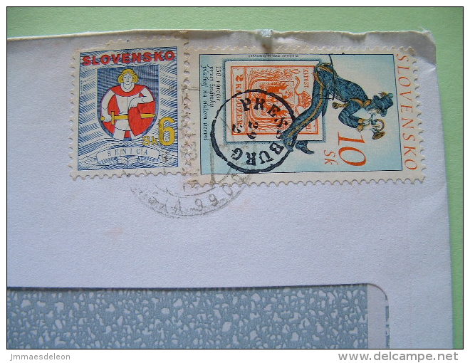 Slokakia 2001 Registered Cover From Vysoka Pri Morave - Arms Warrior Shield - Stamp On Stamp Postman - Storia Postale