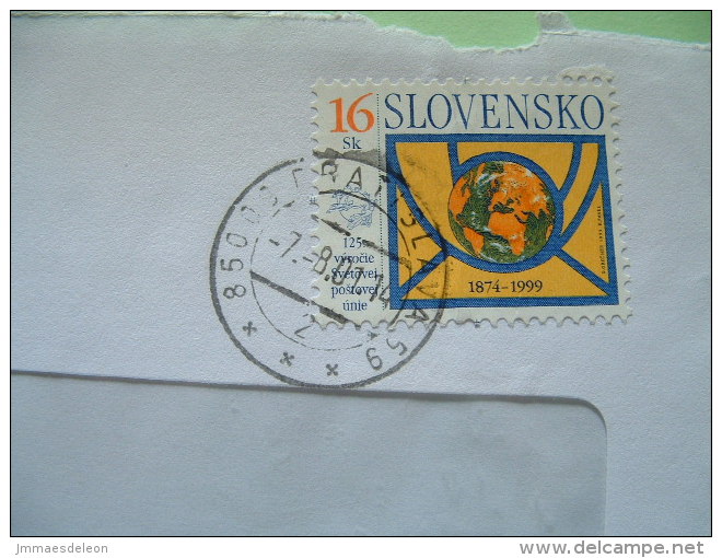 Slokakia 2001 Registered Cover From Bratislava - UPU 125 Th Anniv. - Brieven En Documenten