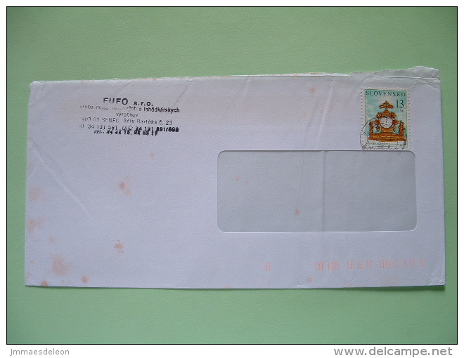 Slokakia 2001 Cover From Senec - Clock - Cartas & Documentos