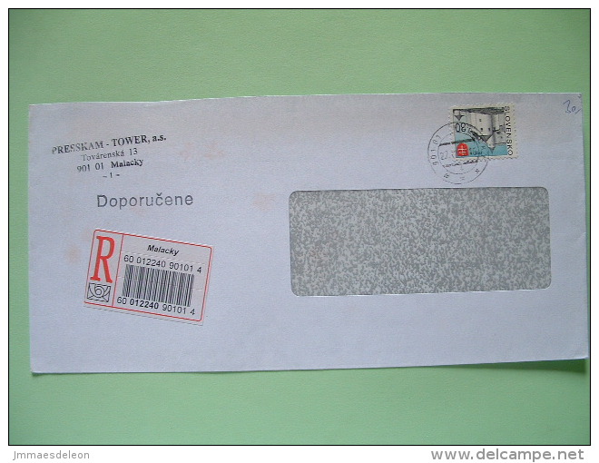 Slokakia 2003 Registered Cover From Malacky - Castle - Brieven En Documenten