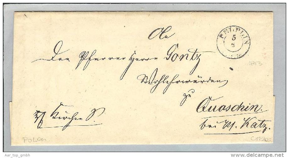 Heimat Polen Pelplin 1853-08-05 Brief Nach Quaschin - ...-1860 Préphilatélie