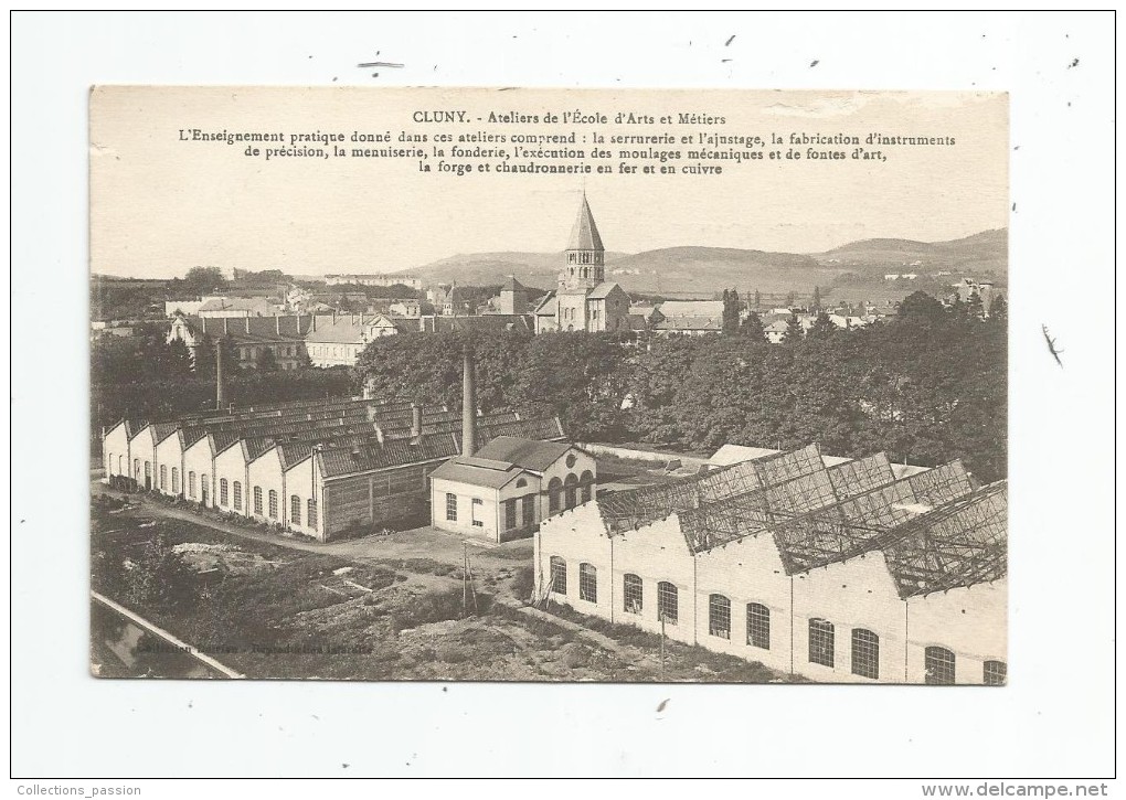 Cp , 71 , CLUNY , Ateliers De L'école D'Arts Et Métiers , écrite 1919 - Cluny