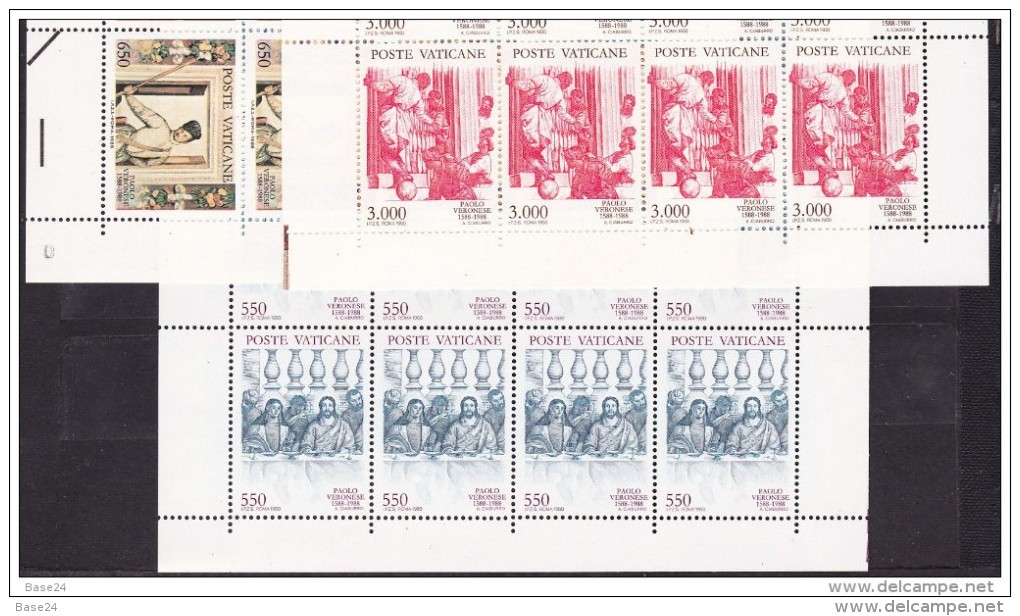 1988 Vaticano Vatican PAOLO VERONESE 20 Serie Di 3v. In Foglio MNH** Sheet - Nuovi