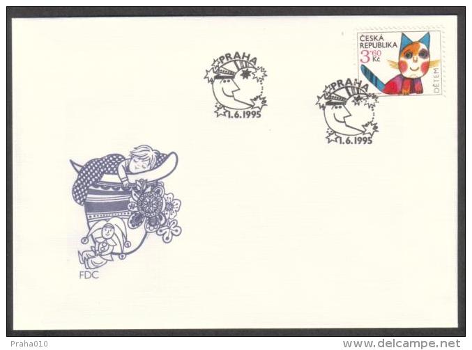 Czech Rep. / First Day Cover (1995/09) Praha: Children 1995 (children´s Day), Painter: Josef Palacek (cat) - Marionnettes