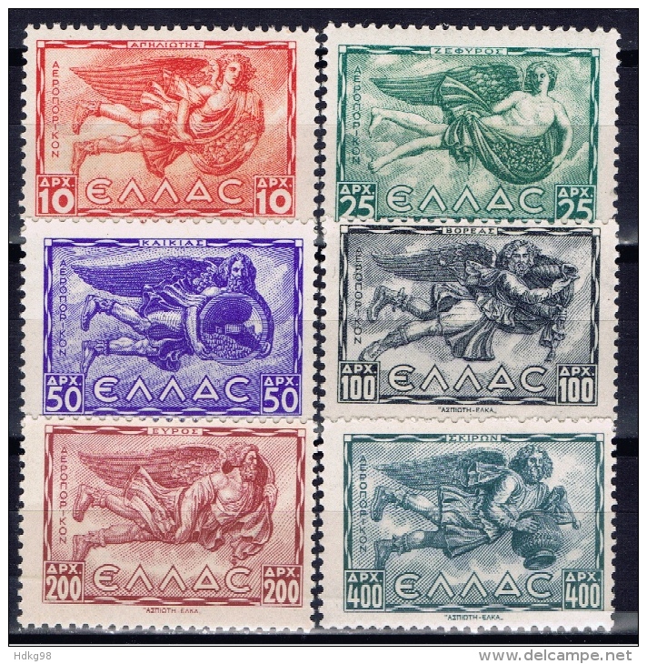 GR+ Griechenland 1943 Mi 458-63 Mnh Winde - Nuovi