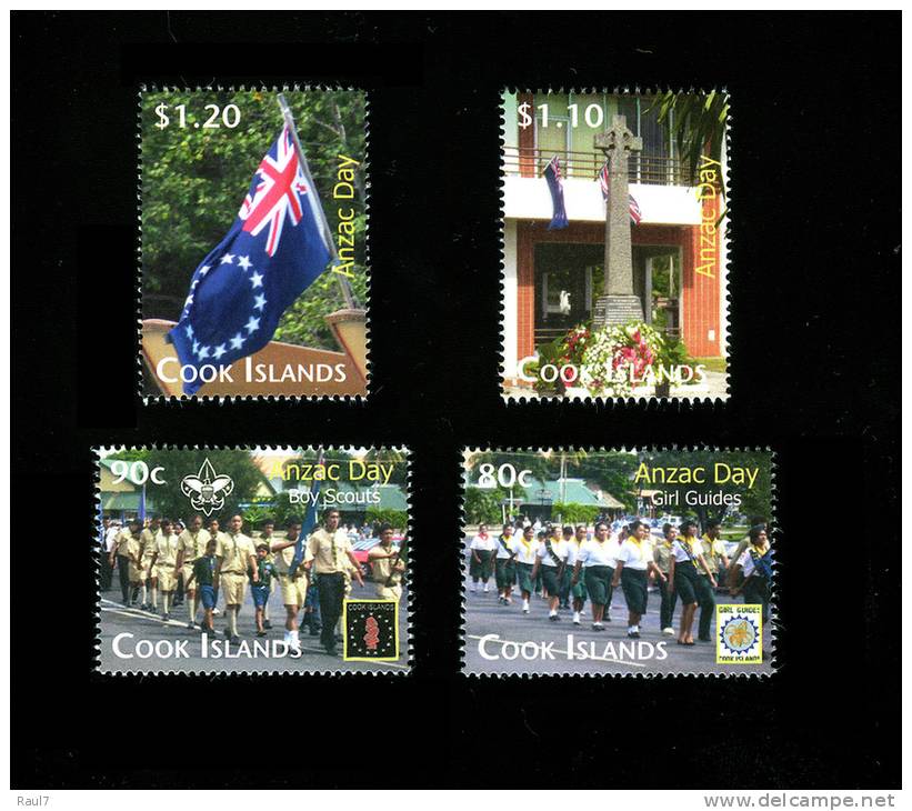 COOK // 2010 - Scoutisme, Girl Guides, Anzac Day - 4v Neufs // Mnh - Neufs