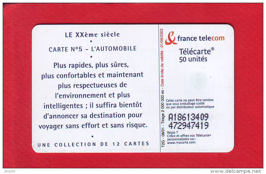 823 - Telecarte Publique XX Eme Siecle N 5 L Automobile Voiture (F1157) - 2001