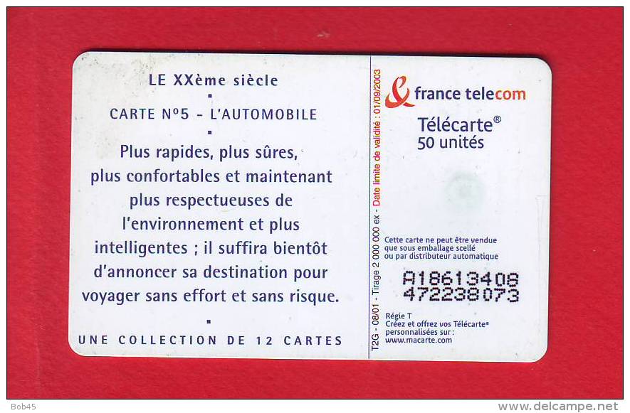 824 - Telecarte Publique XX Eme Siecle N 5 L Automobile Voiture (F1157) - 2001