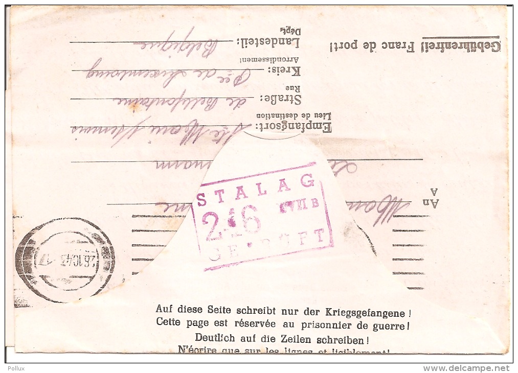 Kriegsgefangenenpost Prisonnier Stalag XVII B GNEIXENDORF Krems 1943 + Censures FIXED PRICE ! - Weltkrieg 1939-45 (Briefe U. Dokumente)