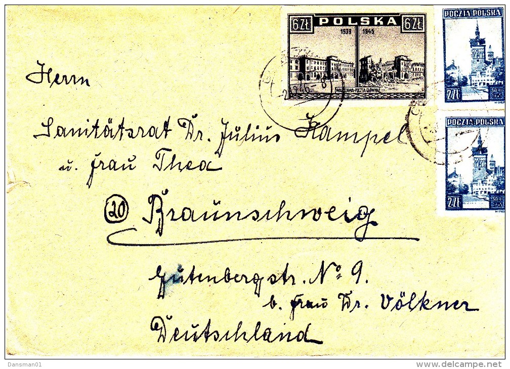 POLAND 1946 Cover Fi 383/378 - Stamped Stationery