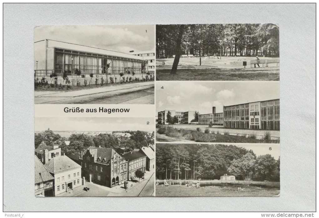 Germany Grusse Aus Hagenow Multiviews Stamp 1983  A 30 - Hagenow