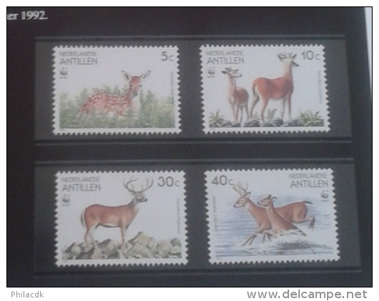 WWF - SERIE LE CERF A QUEUE BLANCHE - 4 TIMBRES NEUFS** + 4 FDC - Collections, Lots & Séries