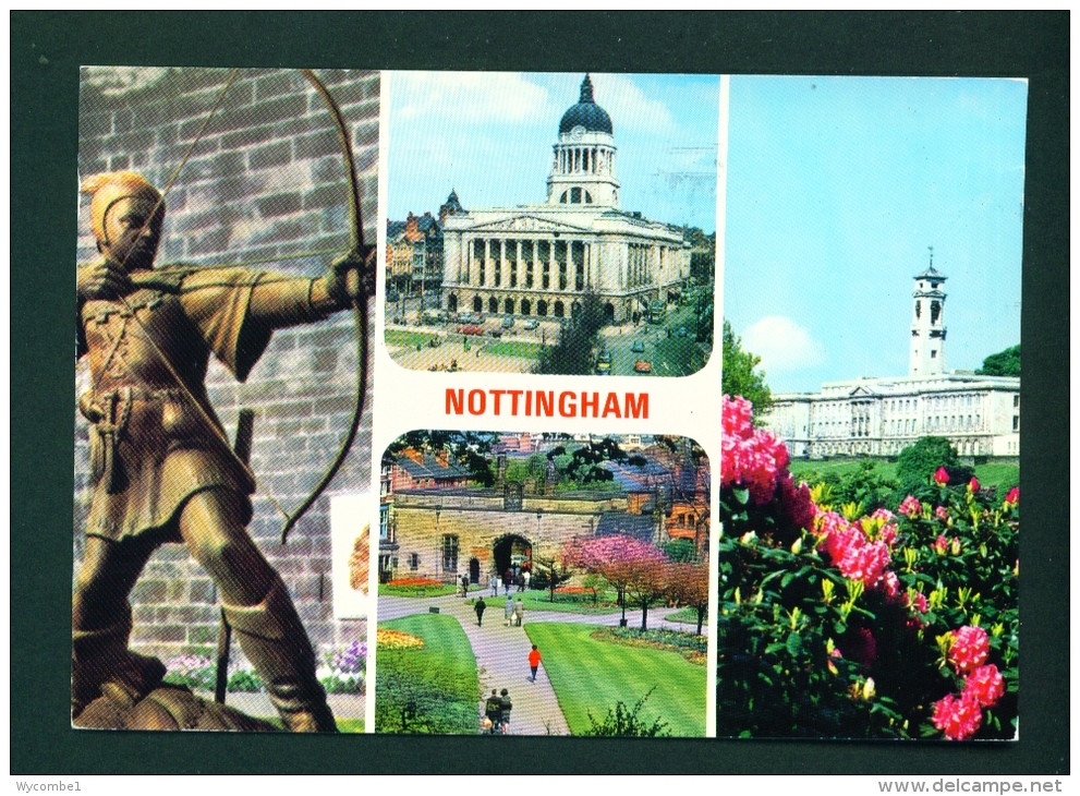 ENGLAND  -  Nottingham  Multi View  Used Postcard As Scans - Nottingham