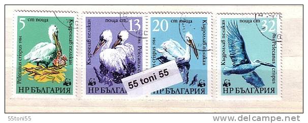 BULGARIA / Bulgarie 1984 WWF- PELICAN 4v.- Used (O) - Used Stamps