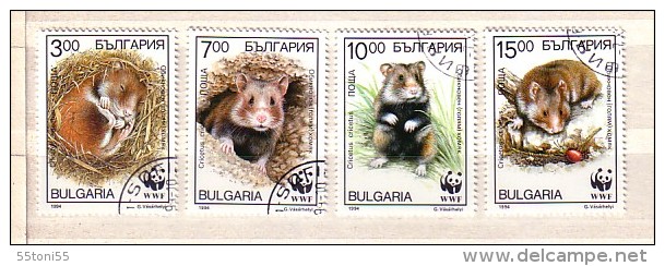 BULGARIA / Bulgarie 1994 WWF- Hamster 4v.- (used) (O) - Gebruikt