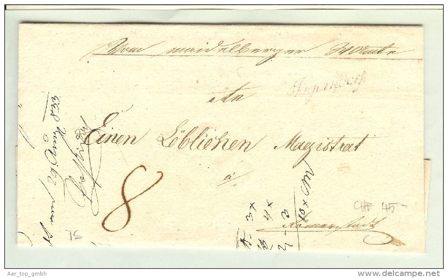 Heimat Tschechien Jägerndorf Krnov 1833-08-26 Nach Römerfurt - ...-1850 Prephilately