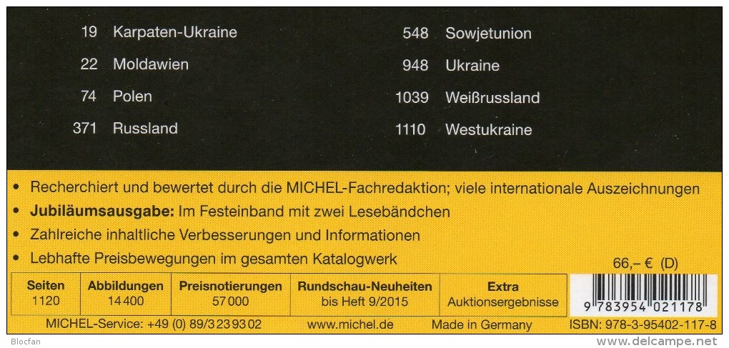MICHEL East-Europa part 7 stamps Catalogue 2015/2016 new 66€ Polska Russia USSR Sowjetunion Ukraine Moldawia Weißrußland
