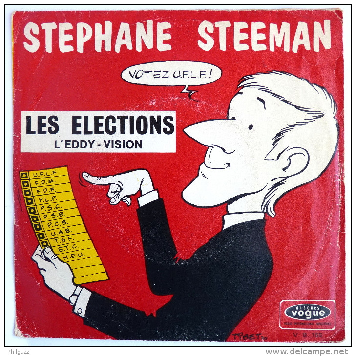 Disque Vinyle 45T Stephane STEEMAN LES ELECTIONS VOGUE V.B. 155 - Poch TIBET + Mini Disque PUB OFFICE NATIONAL DU LAIT - Disques & CD