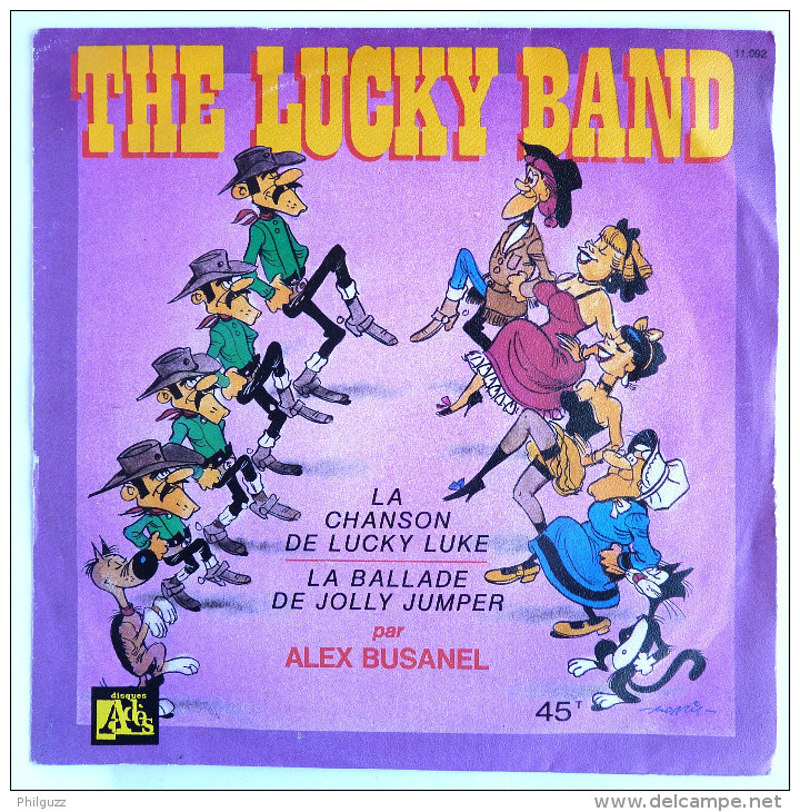 Disque Vinyle 45T THE LUCKY BAND - LA CHANSON DE LUCKY LUKE - ADES 1192 - Pochette MORRIS 1984 - Disques & CD