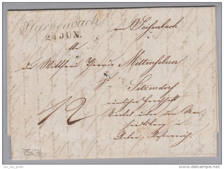 Heimat Tschechien Starhenbach 1846-06-24 Vorphila-Brief Nach Sitzendorf - ...-1918 Préphilatélie