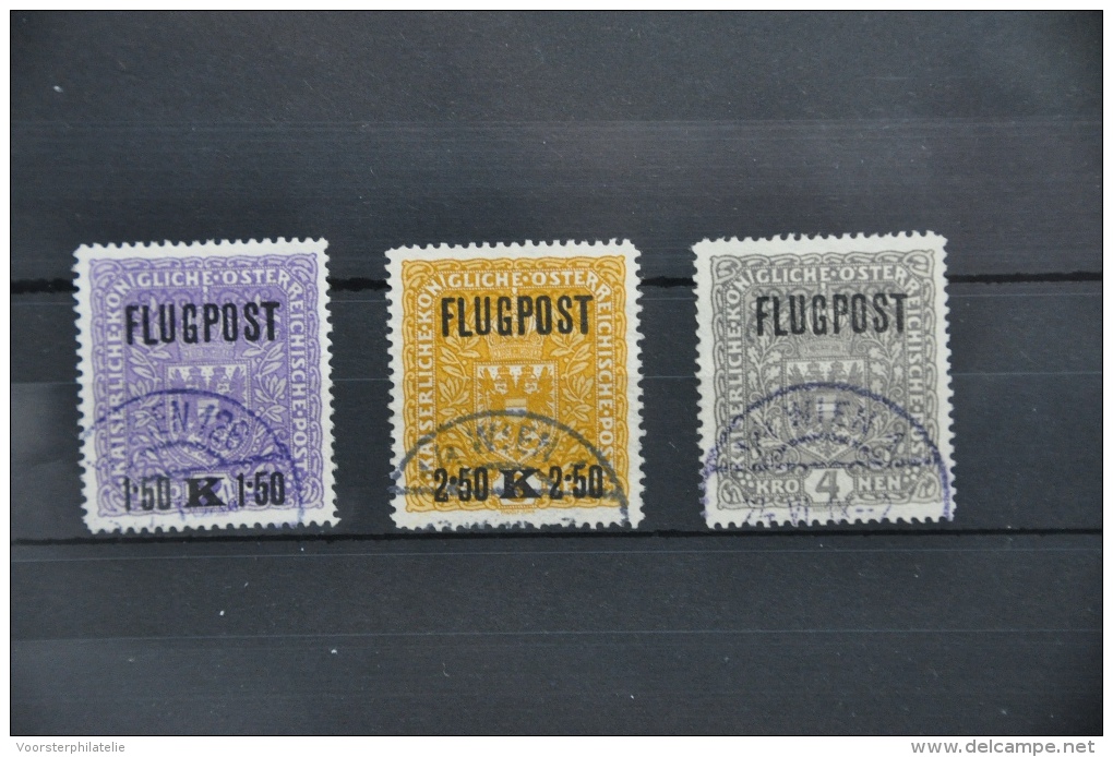 S 168 ++ OOSTENRIJK AUSTRIA 1918 ANK 225Y-227Y FLUGPOST USED GEBRUIKT - Gebruikt