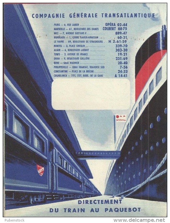 Publicité Papier "COMPAGNIE GENERALE TRANSATLANTIQUE Et SNCF". - Advertising