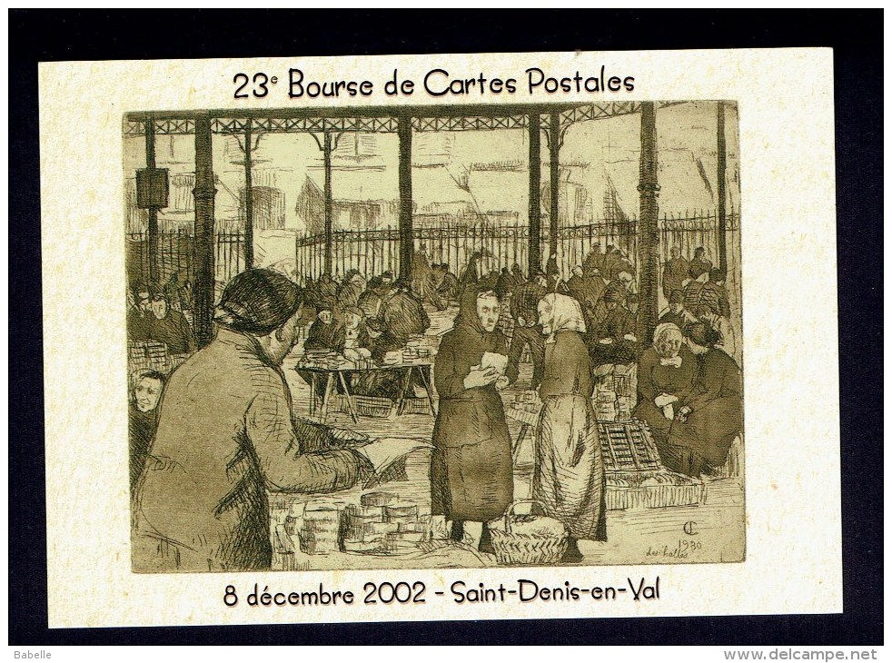 Carte  " LES HALLES D'ORLEANS " 1930 - Eau-Forte Et Aquatinte Jeanne Champillou - Piazze Di Mercato