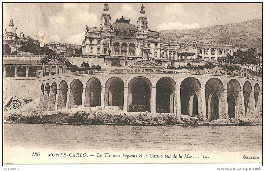 MONTE CARLO -  Le TIR    Aux Pigeons  Et Le Casino  Vus De La Mer - Le Terrazze