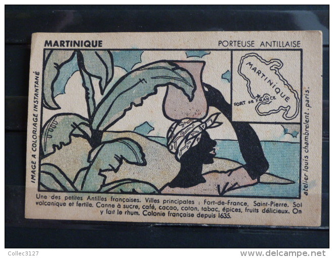 Publicité Phosphatine Falieres - Image à Coloriage Instantané - Martinique - Porteuse Antillaise - Werbepostkarten