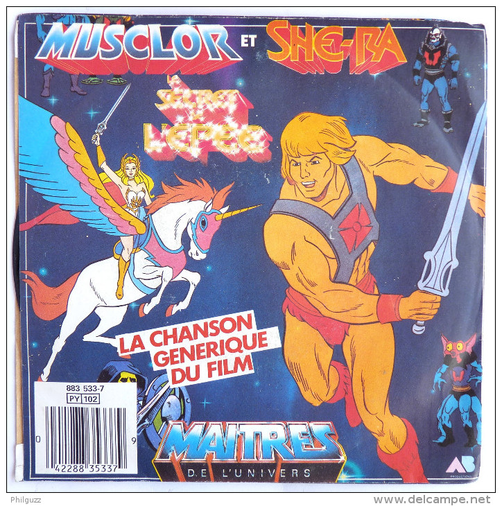 Disque Vinyle 45T LES MAITRES DE L'UNIVERS - MUSCLOR ET SHE-RA -  AB 883533 7 - 1985 - Collectors