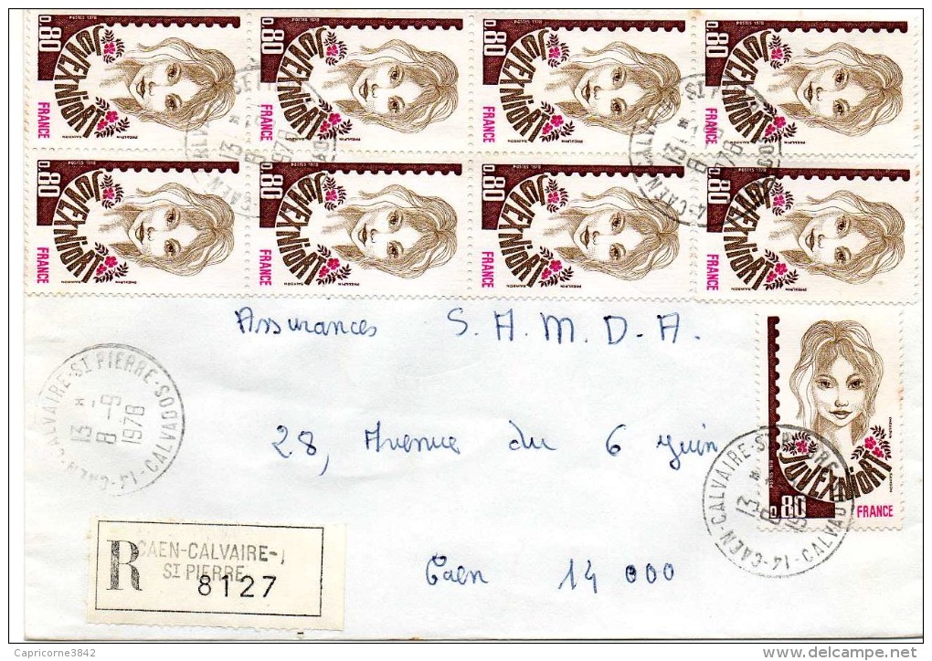 Lettre Recommandée - 1978 - 9 Timbres JUVEXNIORT N° 2003 - Covers & Documents