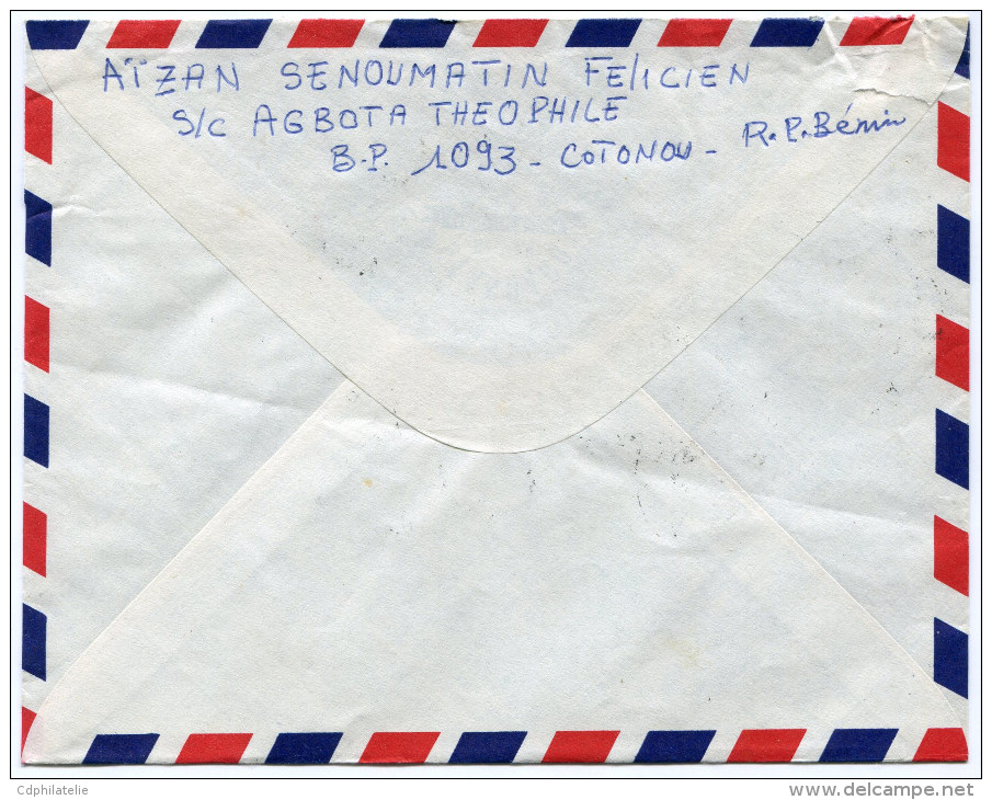 BENIN LETTRE PAR AVION DEPART COTONOU-JERICHO 21 MAI 1983 R. P. DU BENIN POUR LA FRANCE - Bénin – Dahomey (1960-...)