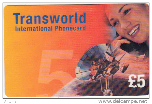 UK - Satellite Dish, Transworld Prepaid Card 5 Pounds, Used - Raumfahrt