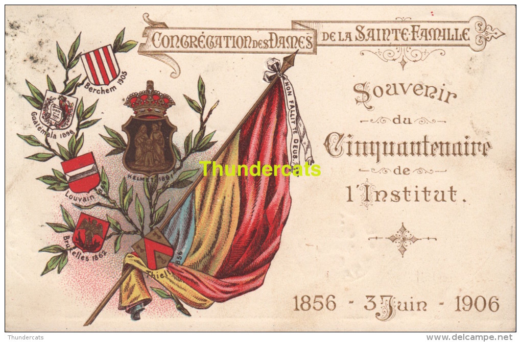CPA  SOUVENIR DU CINQUANTENAIRE DE L'INSTITUT 1856 3 JUIN 1906 BRUXELLES - Enseignement, Ecoles Et Universités
