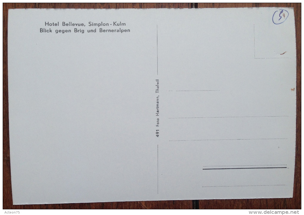 3 Cartes Postales - Suisse - Simplon (col / Monument / Hôtel Bellevue) - Années 1960 - Bellevue