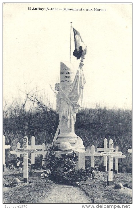 HAUTE NORMANDIE - 76 - SEINE MARITIME - AUFFAY - 1800 Habitants -  Monument Aux Morts - Auffay