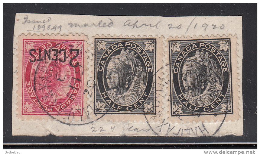 Canada Used Scott #66, #87 On Piece RPO Cancel: 'Halifax & Yarmouth R.P.O. AP 19 20' - Oblitérés