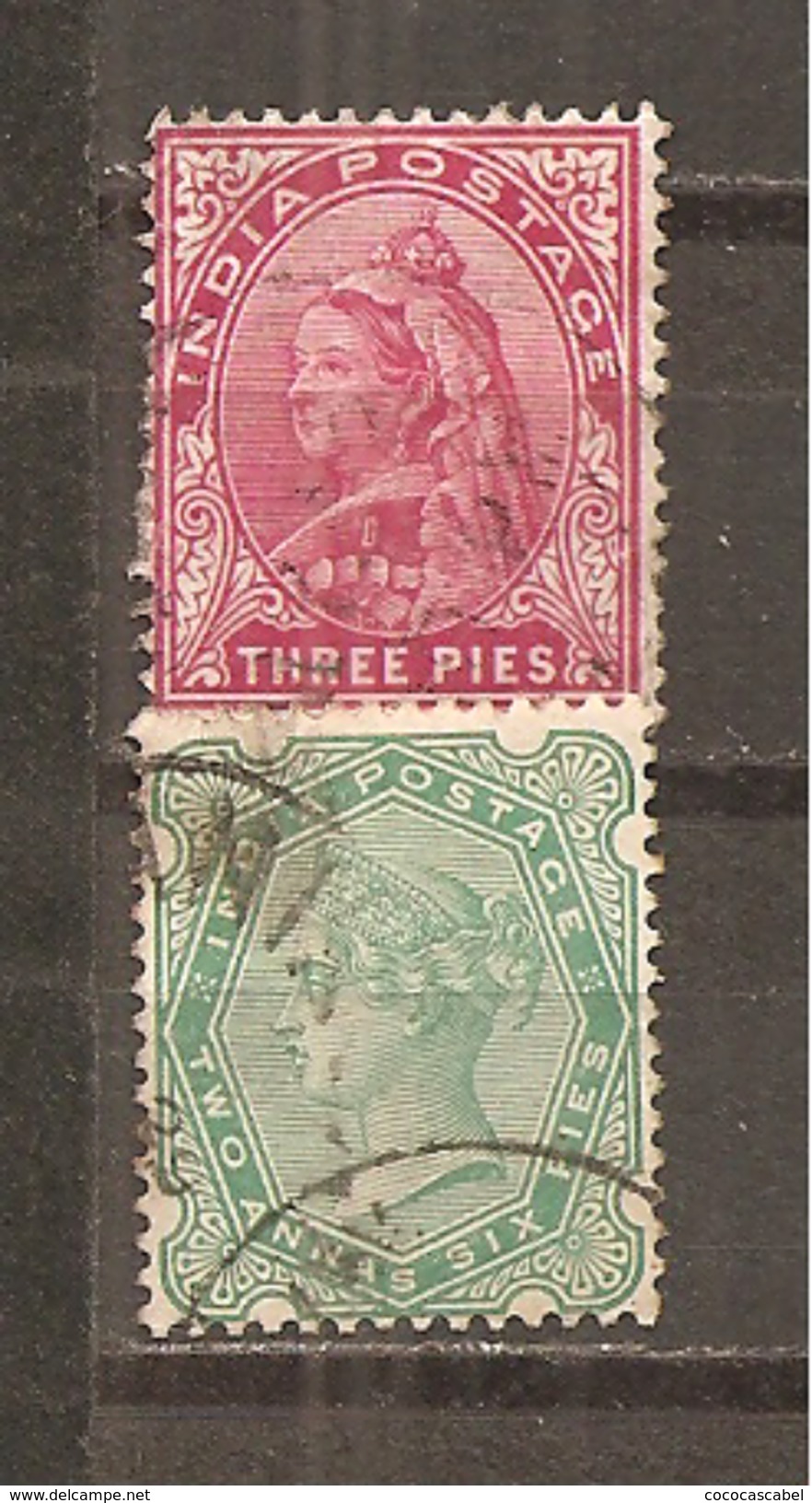 India Inglesa -  Nº Yvert 46-47 (usado) (o) - 1882-1901 Imperio