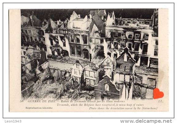 08281-LE-BELGIQUE-Guerre De 1914-Ruines De Termonde Dévasté Par Les Huns Modernes - Dendermonde