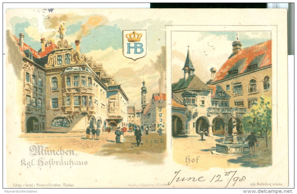 1898 Germany Munich HB Hofbrauhaus Art M/view Pc Used To Gorizia (Gorz Pmk) Austria - Muenchen