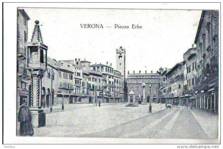 Verona, Piazza Erbe - F.p. - Anni ´1910 - Verona