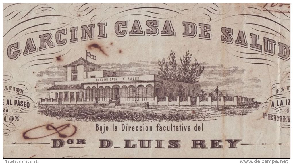 *E323 CUBA SPAIN  ESPAÑA INVOICE CASA DE SALUD GARCINI 1864 ENGRAVING INVOICE - Documentos Históricos