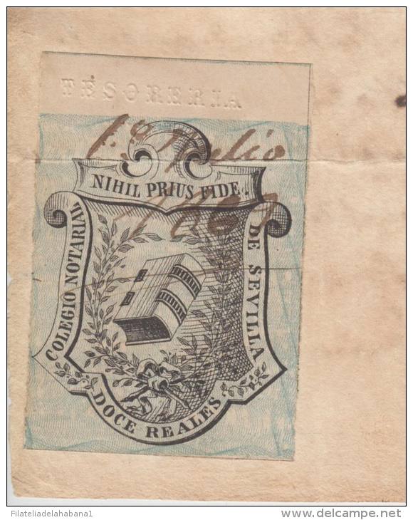 E167 ESPAÑA SPAINSEALLED PAPER \"HABILITADO POR LA NACION\" 1869. BLACK. 200 ML - Historical Documents