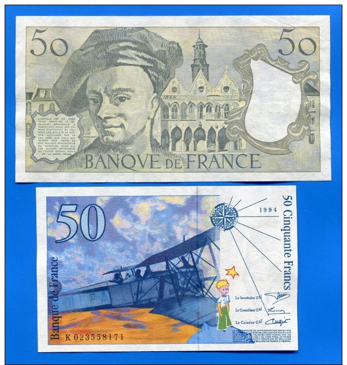 50  Fr  2  Billets - 50 F 1976-1992 ''quentin De La Tour''