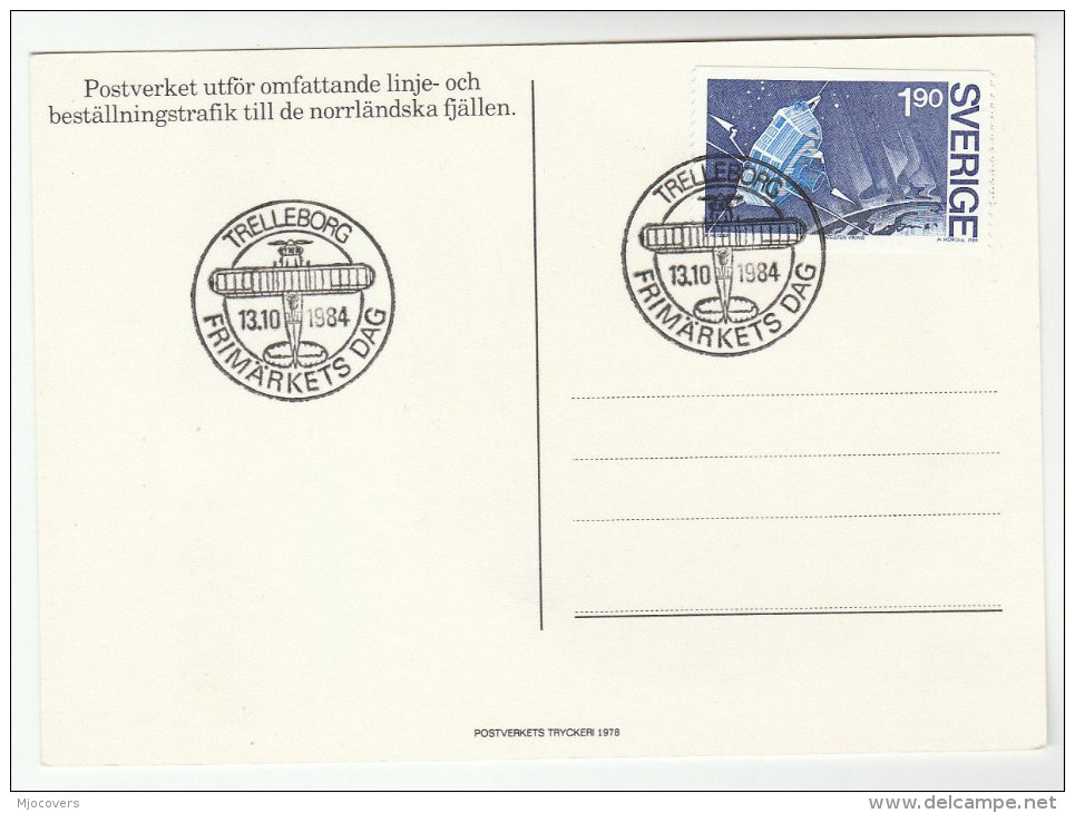 1984 SWEDEN SPACE Stamps  COVER (card) TRELLEBORG AVIATION EVENT Pmk  Postcard Res Of The North - Europe