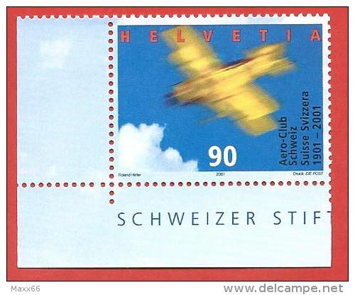 SVIZZERA MNH - 2001 - Aero Club Svizzero - 90 Cent. - Michel CH 1747 - Neufs