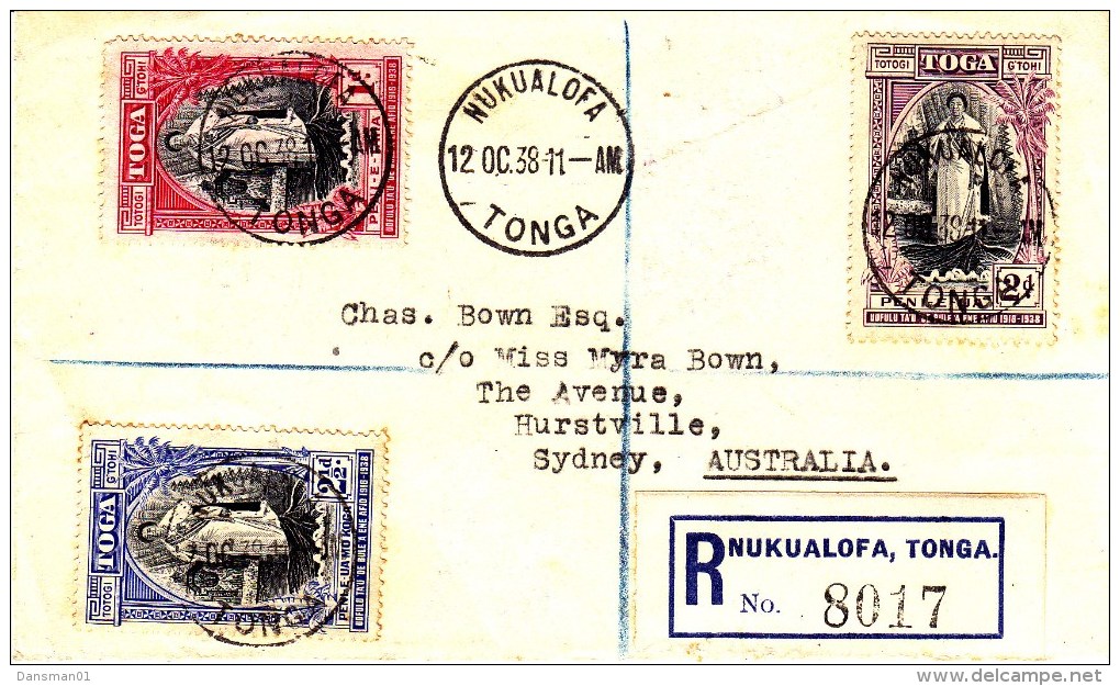 Tonga 1938 Cover - Tonga (...-1970)