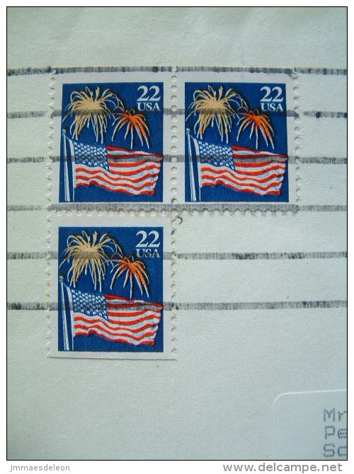 USA 1988 Cover To England - Fireworks (booklets) - Credo - Thoreau - Range Conservation (plate Nummer) - Lettres & Documents